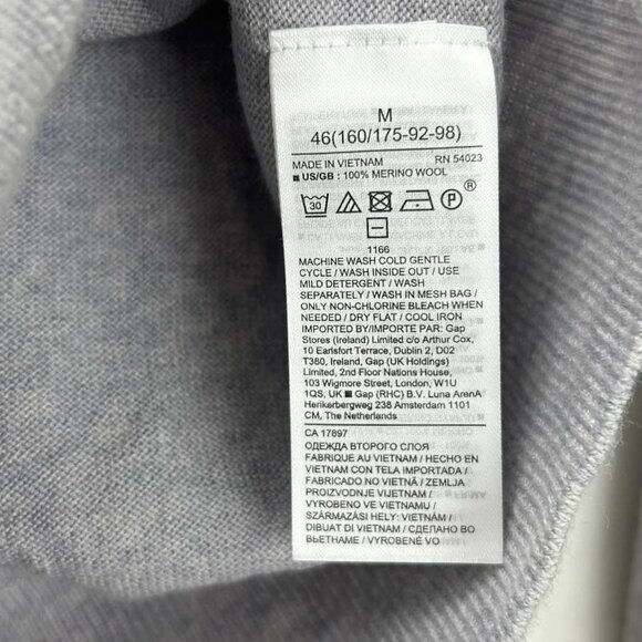 Banana Republic Women's Medium Sweater 100% Merino Wool Gray Crew Neck - Picture 8 of 11